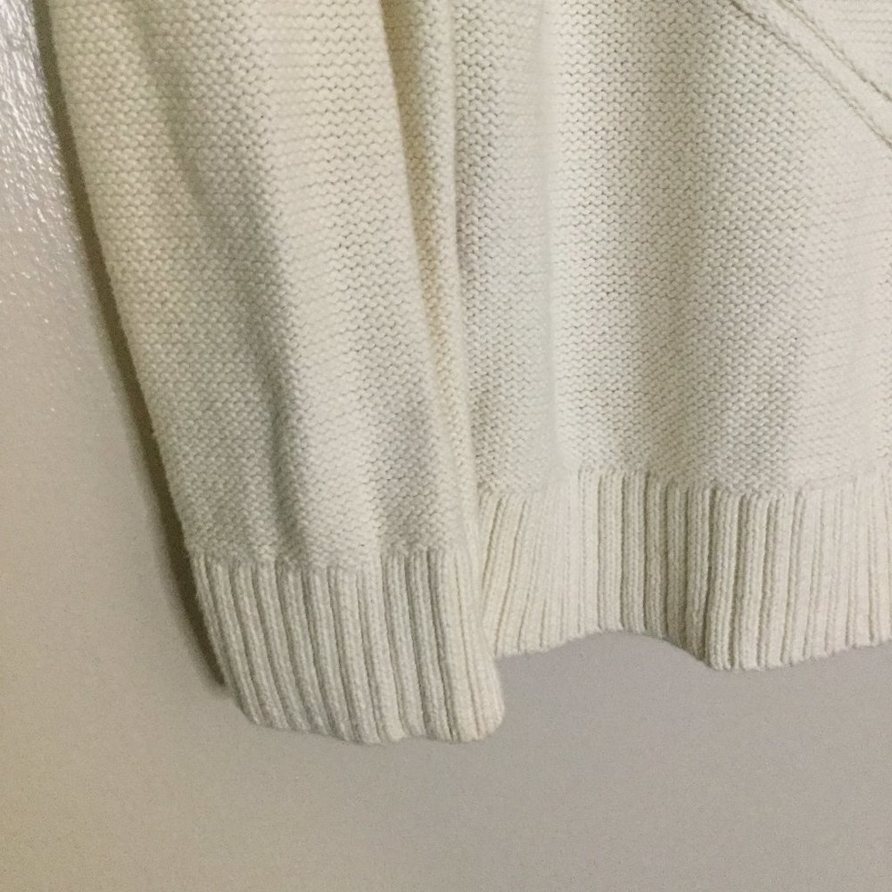 Talbots Ivory Nautical Cotton Knit Sweater - Picture 7 of 8
